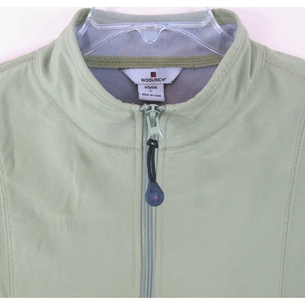 Woolrich Full Zip Softshell‎ Jacket Women's Large Aloe Green Pockets
